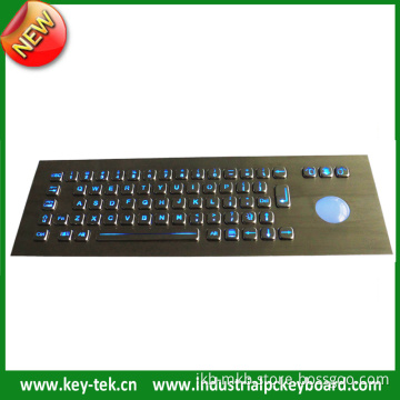 IP65 Industrial Backlight Stainless Steel Keyboard with Trackball
